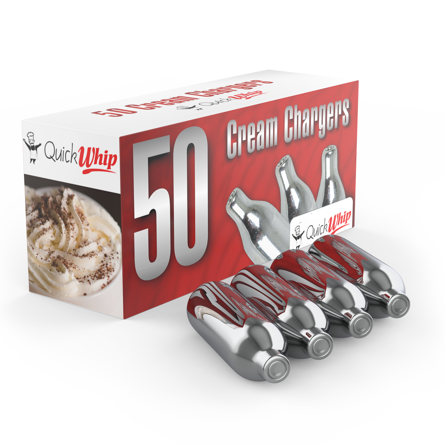 QuickWhip Cream Chargers Full Cartons of 600 8g N20 -  Loose overstock / Damaged packaging