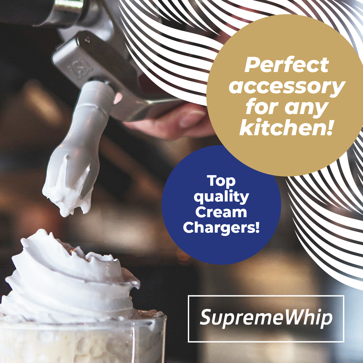 Starter Pack - SupremeWhip Cream Chargers – 600 - (25 x 24Pks)  & 0.5L White Dispenser